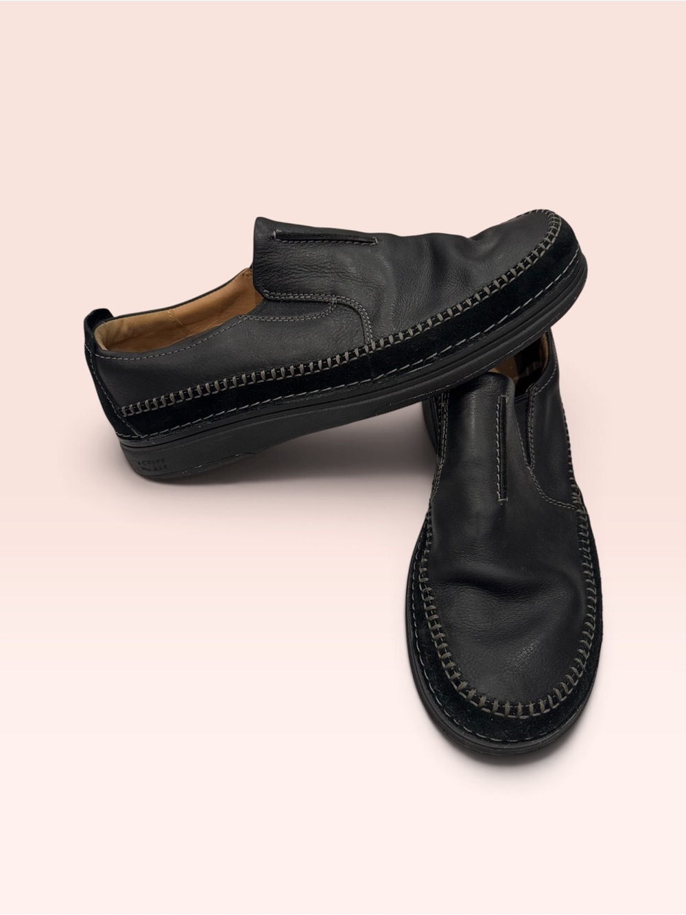 Clarks Active Air Men's Black Leather Loafers Size 12